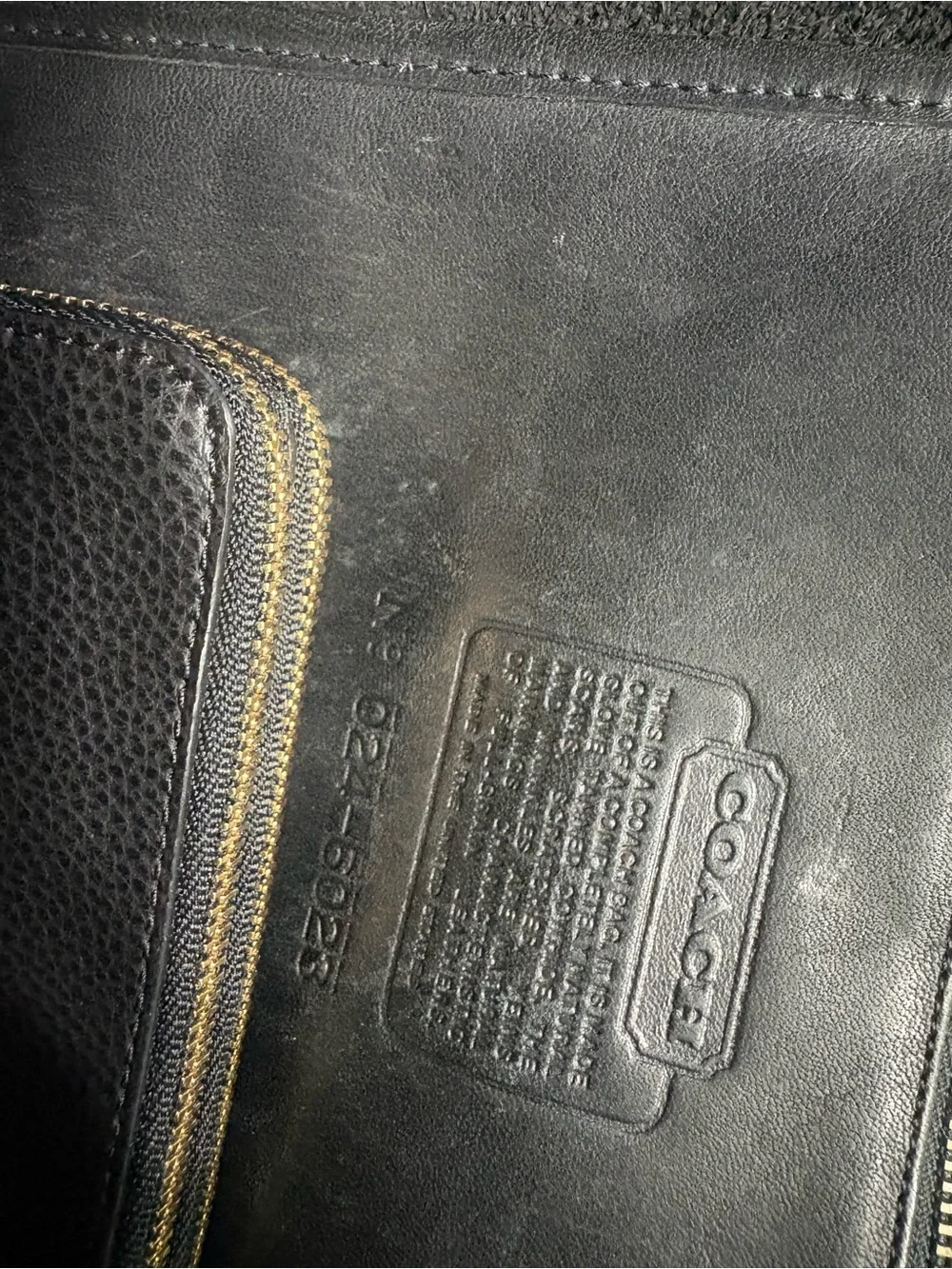 Vintage Coach Black Leather Top-Handle Laptop Bag with Shoulder Strap